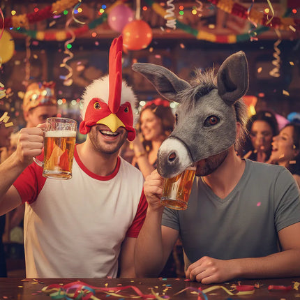 Feestbazaar Pluchen Halfmasker Haan