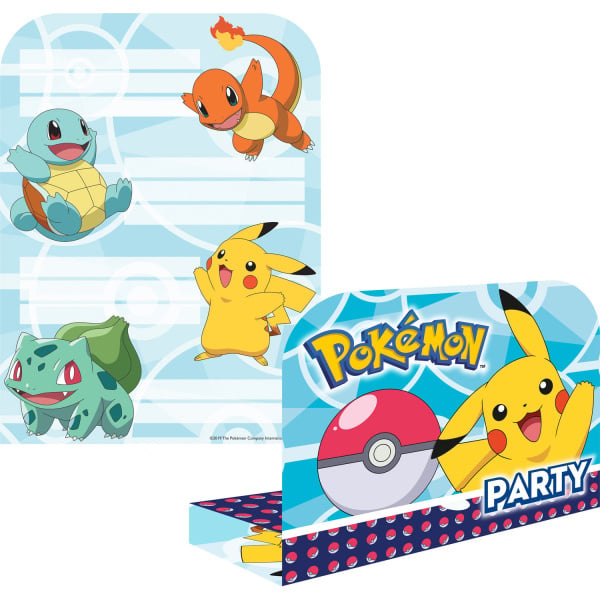 Feestbazaar Pokemon Uitnodigingen & Enveloppen (8st)