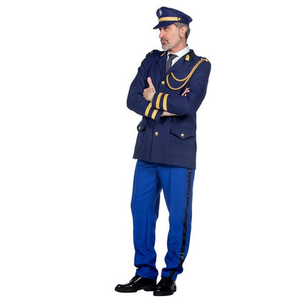 Feestbazaar Politie Commissaris Pak Blauw Luxe