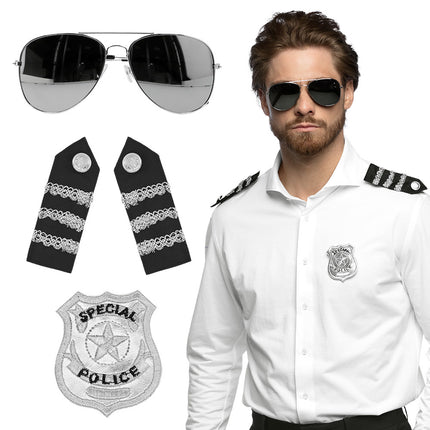 Feestbazaar Politieagent Accessoires Set 3-delig