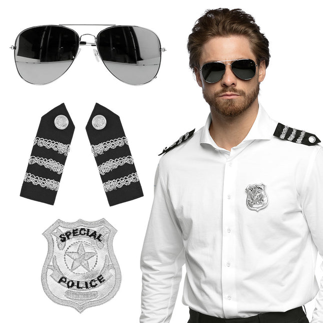 Feestbazaar Politieagent Accessoires Set 3-delig