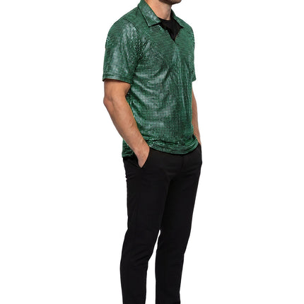 Feestbazaar Polo Velvet met Glitter Zeegroen Premium