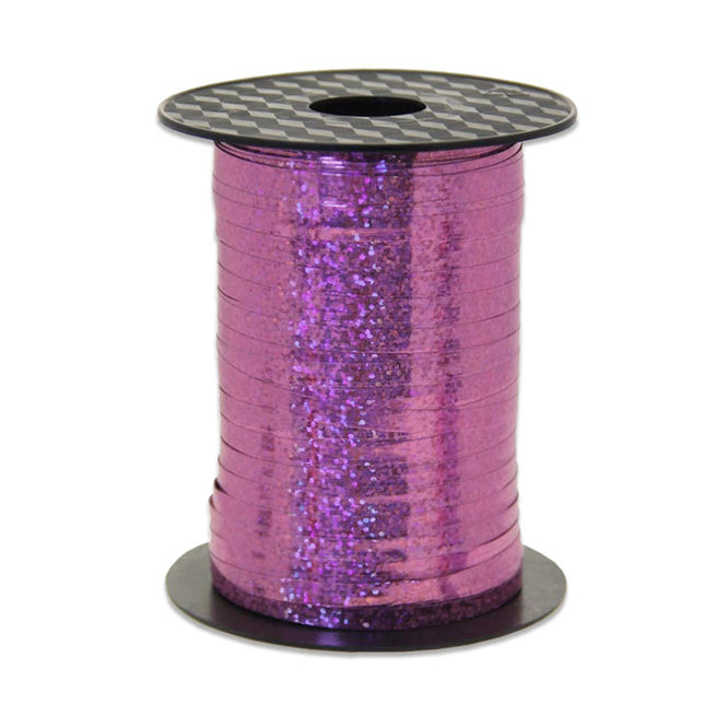 Feestbazaar Polyband Holografisch Roze - 250m