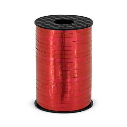 Feestbazaar Polyband Metallic Rood - 225m