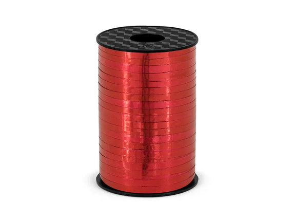 Feestbazaar Polyband Metallic Rood - 225m