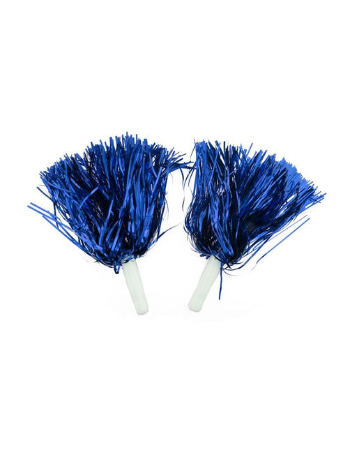 Feestbazaar Pom Pom Sticks Metallic Blauw (2st)