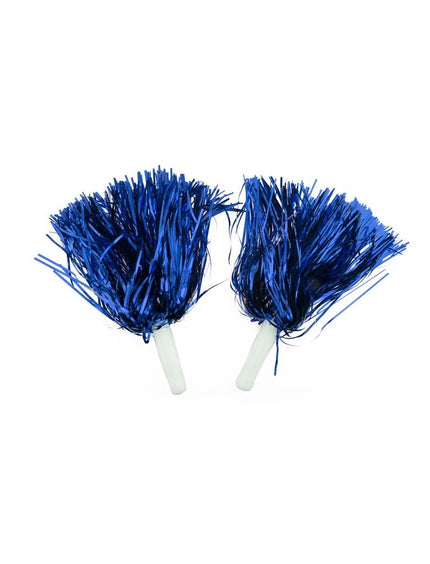 Feestbazaar Pom Pom Sticks Metallic Blauw (2st)