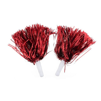 Feestbazaar Pom Pom Sticks Metallic Rood (2st)
