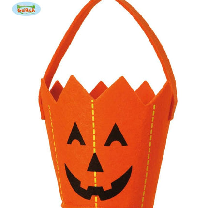 Feestbazaar Pompoen emmer vilt 30cm