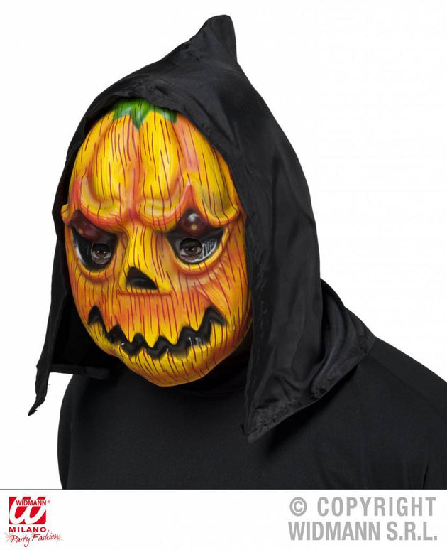 Feestbazaar Pompoen masker met kap Halloween