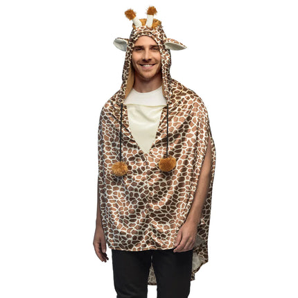 Feestbazaar Poncho Giraffeprint Volwassenen Deluxe