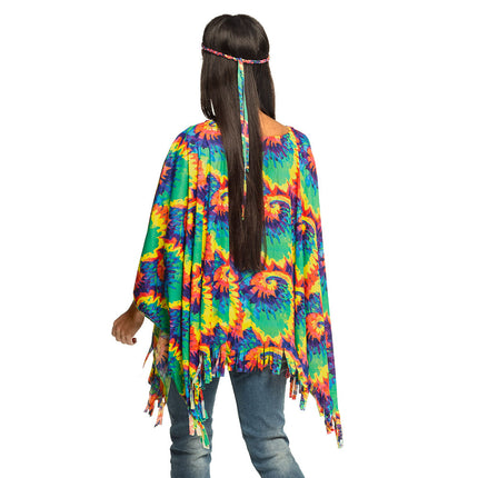 Feestbazaar Poncho Hippie Tie Dye