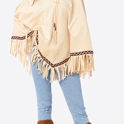 Feestbazaar Poncho Ibiza Indiaan Beige