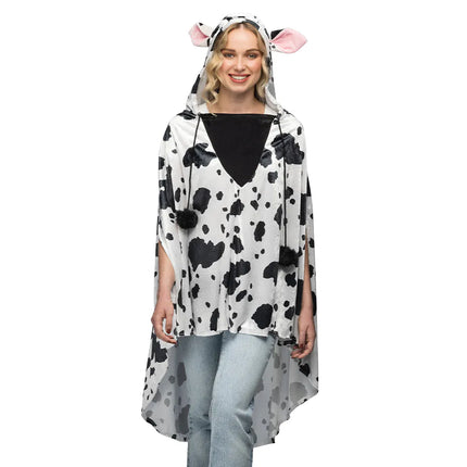 Feestbazaar Poncho Koeienprint Volwassenen