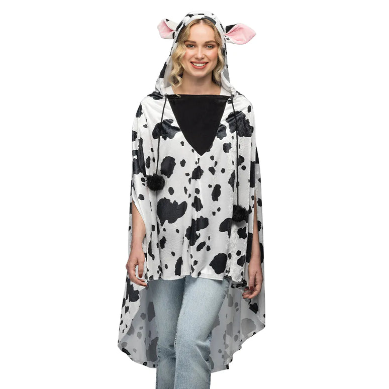 Feestbazaar Poncho Koeienprint Volwassenen