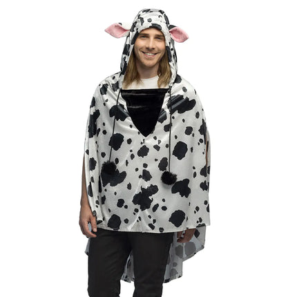 Feestbazaar Poncho Koeienprint Volwassenen