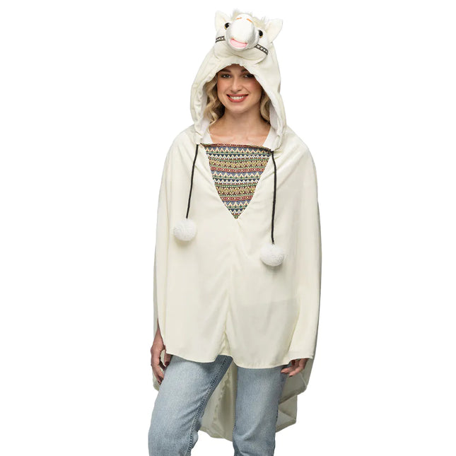 Feestbazaar Poncho Lama Volwassenen Deluxe