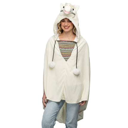 Feestbazaar Poncho Lama Volwassenen Deluxe