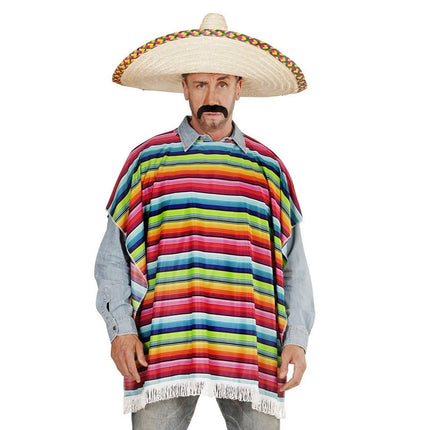 Feestbazaar Poncho meerkleurig volwassen