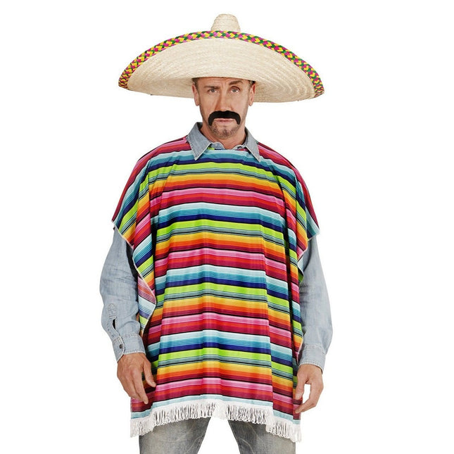 Feestbazaar Poncho meerkleurig volwassen