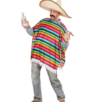 Feestbazaar Poncho meerkleurig volwassen