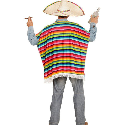 Feestbazaar Poncho meerkleurig volwassen