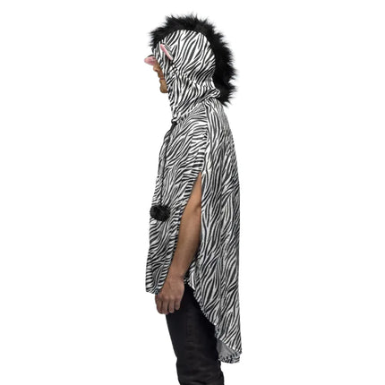 Feestbazaar Poncho Zebraprint Volwassenen Deluxe