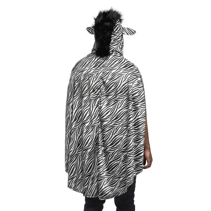 Feestbazaar Poncho Zebraprint Volwassenen Deluxe
