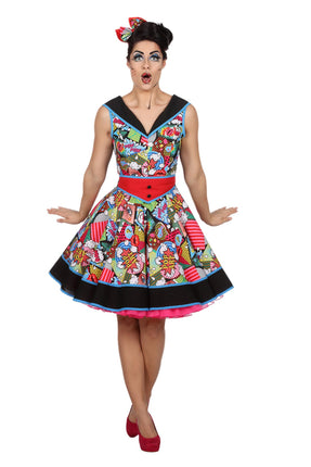Feestbazaar Pop-Art Rock & Roll jurk Dames