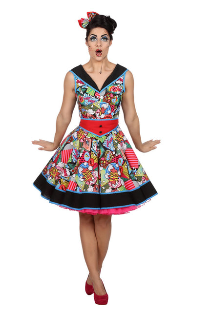 Feestbazaar Pop-Art Rock & Roll jurk Dames