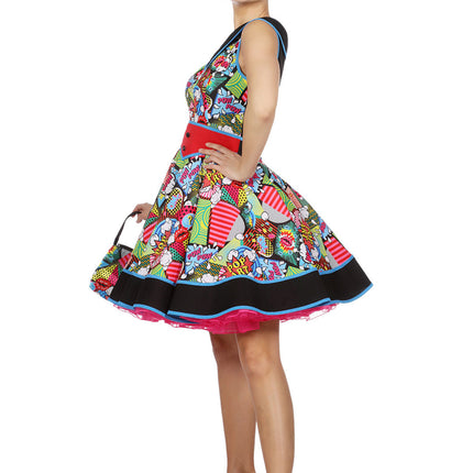 Feestbazaar Pop-Art Rock & Roll jurk Dames