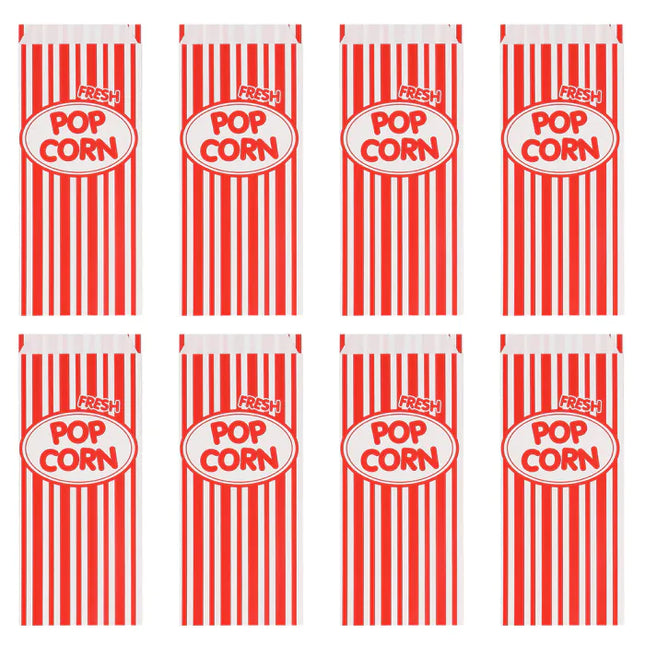 Feestbazaar Popcorn Uitdeelzakjes Retro (8st)