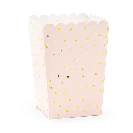 Feestbazaar Popcornbakjes Chique Lichtroze/Goud (6st)