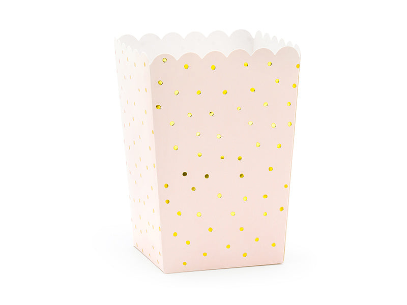 Feestbazaar Popcornbakjes Chique Lichtroze/Goud (6st)