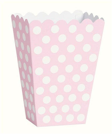 Feestbazaar Popcornbakjes Roze Met Witte Stippen (8st)