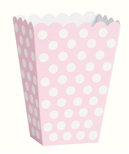 Feestbazaar Popcornbakjes Roze Met Witte Stippen (8st)