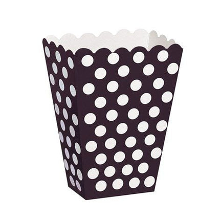 Feestbazaar Popcornbakjes Zwart Met Witte Stippen (8st)