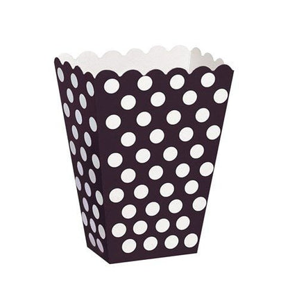 Feestbazaar Popcornbakjes Zwart Met Witte Stippen (8st)