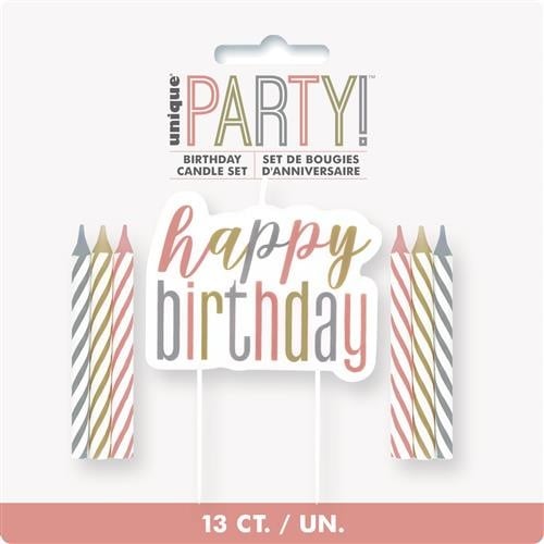 Feestbazaar Prikkerkaarsjes Glitz Happy Birthday Set (13st)
