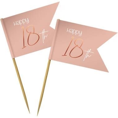 Feestbazaar Prikkers 18 Jaar Elegant Blush  (36st)