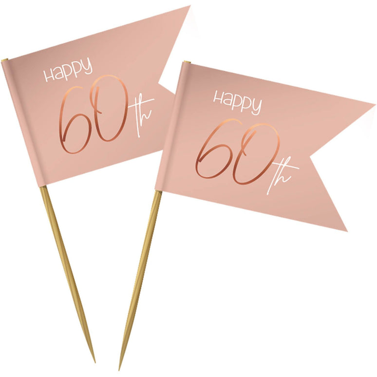 Feestbazaar Prikkers 60 Jaar Elegant Blush (36st)
