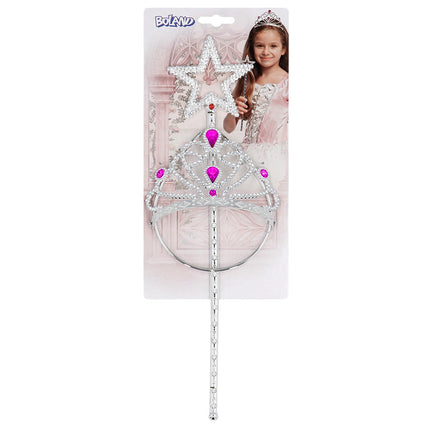 Feestbazaar Prinsessen Set Tiara & Staf Magic