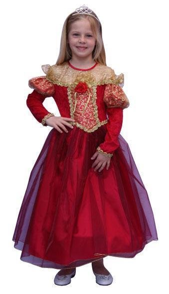 Feestbazaar Prinsessen verkleedkleren rood/goud