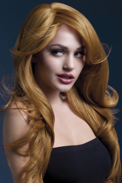 Feestbazaar Professionele pruik lang auburn Nicole