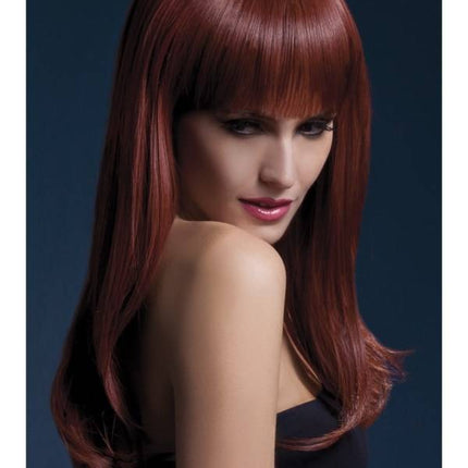 Feestbazaar Professionele pruik lang auburn Sienna