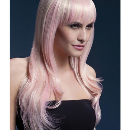 Feestbazaar Professionele pruik lang blond candy Sienna