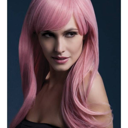 Feestbazaar Professionele pruik pastel roze Sienna