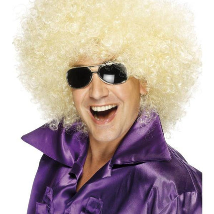 Feestbazaar Pruik Afro new look blond