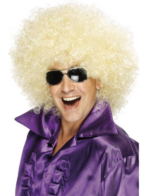 Feestbazaar Pruik Afro new look blond