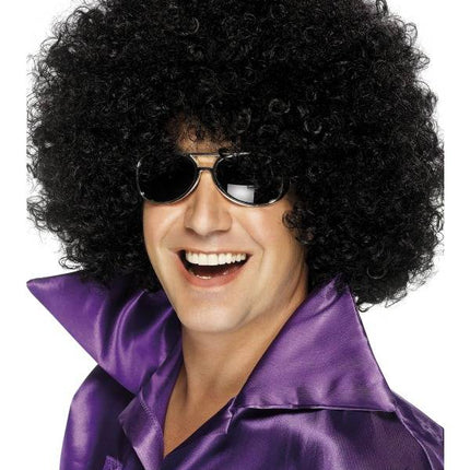 Feestbazaar Pruik Afro new look zwart